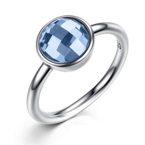 ezüst gyűrű kék kővel mix